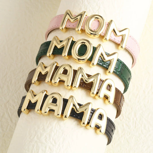 Wholesale Women's Simple Style Copper Cowhide Watch Bracelet With Letters Numbers And Text Electroplated
