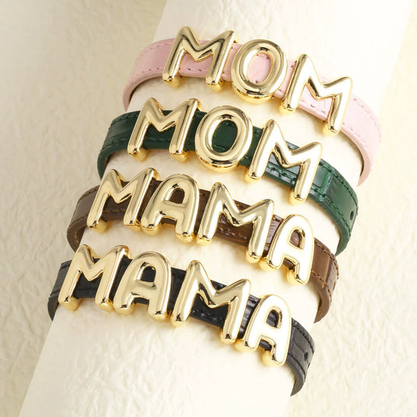 Wholesale Women's Simple Style Copper Cowhide Watch Bracelet With Letters Numbers And Text Electroplated