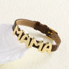 Wholesale Women's Simple Style Copper Cowhide Watch Bracelet With Letters Numbers And Text Electroplated