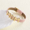 Wholesale Women's Simple Style Copper Cowhide Watch Bracelet With Letters Numbers And Text Electroplated