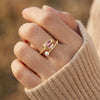 Wholesale Women's Simple Style Copper Electroplated Flower Shaped Pearl Geometric Ring