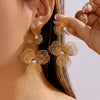 Wholesale Women's Simple Style Flowershaped Stainless Steel Electroplated Earrings