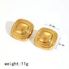 Wholesale Women's Simple Style Geometric Fivepointed Star Stainless Steel 18K Goldplated Earrings