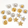 Wholesale Women's Simple Style Geometric Fivepointed Star Stainless Steel 18K Goldplated Earrings