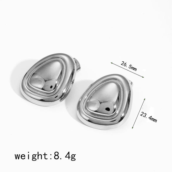 Wholesale Women's Simple Style Geometric Fivepointed Star Stainless Steel 18K Goldplated Earrings