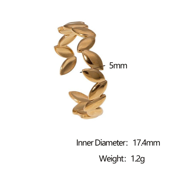 Wholesale Women's Simple Style Stainless Steel Electroplated Flower Shape Open Ring Hand Jewelry