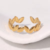 Wholesale Women's Simple Style Stainless Steel Electroplated Flower Shape Open Ring Hand Jewelry
