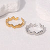 Wholesale Women's Simple Style Stainless Steel Electroplated Flower Shape Open Ring Hand Jewelry