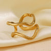 Wholesale Women's Simple Style Stainless Steel Irregular Opening Ring With Geometric Design And Electroplating Treatment