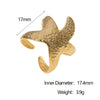 Wholesale Women's Simple Style Stainless Steel Starfish Electroplated Ring