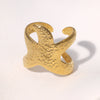 Wholesale Women's Simple Style Stainless Steel Starfish Electroplated Ring