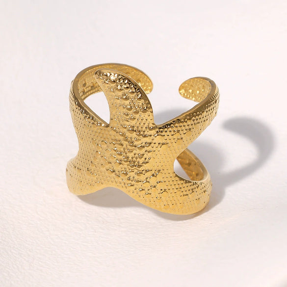 Wholesale Women's Simple Style Stainless Steel Starfish Electroplated Ring