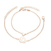 Wholesale Women's Simple Stylish Cut Out Heart Bracelet 2 Piece Set Alloy Electroplated