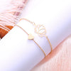 Wholesale Women's Simple Stylish Cut Out Heart Bracelet 2 Piece Set Alloy Electroplated