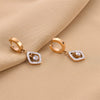 Wholesale Women's Simple Titanium Steel Diamond Geometric Stud Earrings With Electroplating