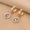 Wholesale Women's Simple Titanium Steel Diamond Geometric Stud Earrings With Electroplating
