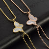 Wholesale Women's Simple Titanium Steel Geometry Pattern Polished Butterfly Bead Chain Bracelet