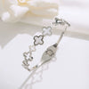 Wholesale Women's Simple Titanium Steel Shell Acrylic Bracelet With Fourleaf Clover Pattern Inlaid With 18K Rose Gold