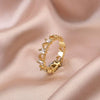 Wholesale Women's Simple Trendy Zircon Open Ring Copper Jewelry
