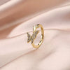 Wholesale Women's Simple Trendy Zircon Open Ring Copper Jewelry
