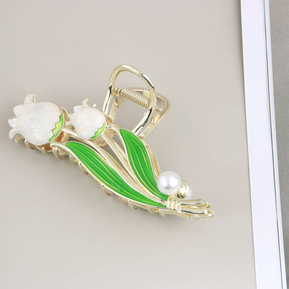 Wholesale Women's Simple Tulip Alloy Hair Clips With Electroplating Treatment