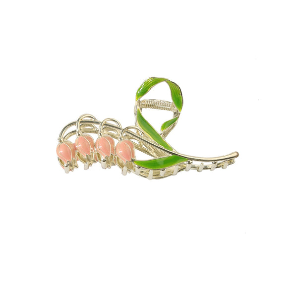 Wholesale Women's Simple Tulip Alloy Hair Clips With Electroplating Treatment