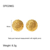 Wholesale Women's Simple Versatile Goldplated Stainless Steel Semicircle Geometric Diamond Cut Earrings