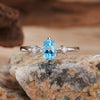 Wholesale Women's Simple Versatile S925 Sterling Silver Geometric Gemstone Ring Set With Natural Topaz Garnet Diopside Peridot