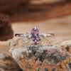Wholesale Women's Simple Versatile S925 Sterling Silver Geometric Gemstone Ring Set With Natural Topaz Garnet Diopside Peridot