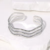 Wholesale Women's Simple Wavy Stainless Steel Bracelet With 18K Gold Plated Electroplating In Geometric Style