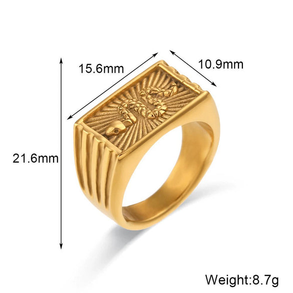 Wholesale Women's Simple Y2k Fashion Ring Stainless Steel 18K Gold Plated With Square Zircon And Geometric Design Electroplated
