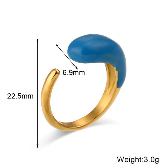 Wholesale Women's Simple Y2k Fashion Ring Stainless Steel 18K Gold Plated With Square Zircon And Geometric Design Electroplated