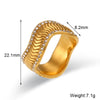 Wholesale Women's Simple Y2k Fashion Ring Stainless Steel 18K Gold Plated With Square Zircon And Geometric Design Electroplated
