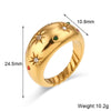 Wholesale Women's Simple Y2k Fashion Ring Stainless Steel 18K Gold Plated With Square Zircon And Geometric Design Electroplated