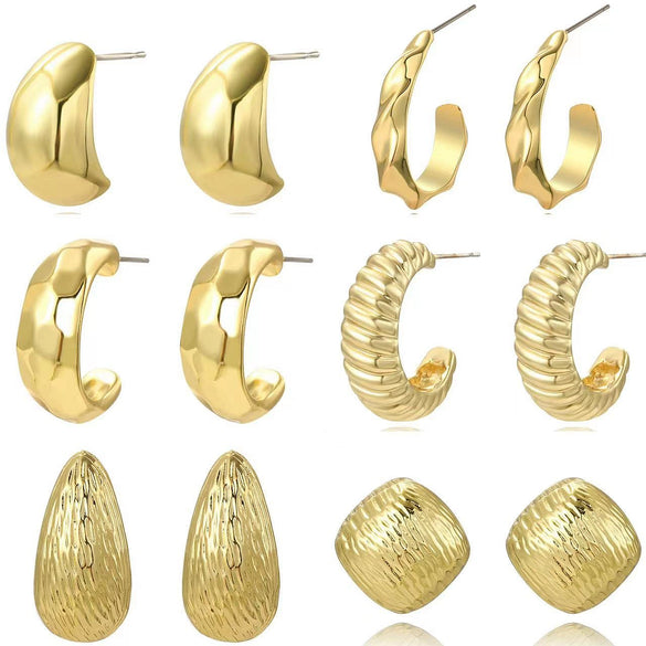 Wholesale Women's Simple Zinc Alloy Water Drop Shape Geometric Electroplated Earrings