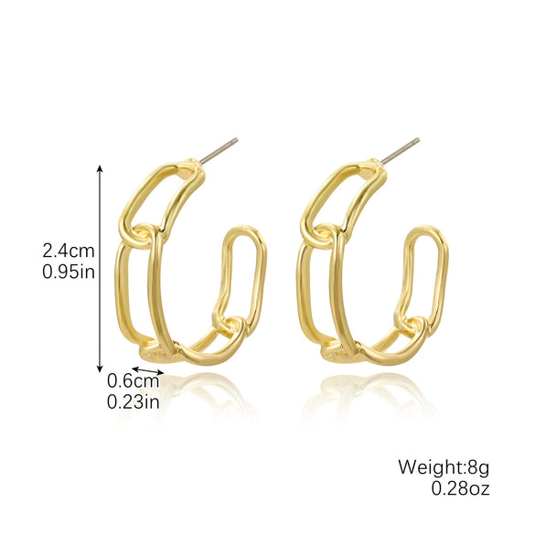 Wholesale Women's Simple Zinc Alloy Water Drop Shape Geometric Electroplated Earrings