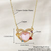Wholesale Women's Single Diamond Heart Shaped Clavicle Necklace In Copper With Electroplating