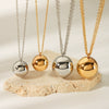 Wholesale Women's Small Ball Stainless Steel Necklace With Geometric Design 18K Gold Plated By Vacuum Real Gold Electroplating In Pvd Furnace