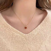 Wholesale Women's Small Fresh Style Red Heart Titanium Steel Electroplated Necklace With Circle Chain