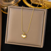Wholesale Women's Small Fresh Style Red Heart Titanium Steel Electroplated Necklace With Circle Chain