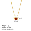 Wholesale Women's Small Fresh Style Red Heart Titanium Steel Electroplated Necklace With Circle Chain