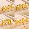 Wholesale Women's Smooth Bow Earrings Stainless Steel 18K Gold Electroplated