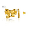 Wholesale Women's Smooth Bow Earrings Stainless Steel 18K Gold Electroplated
