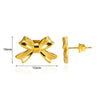 Wholesale Women's Smooth Bow Earrings Stainless Steel 18K Gold Electroplated