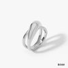 Wholesale Women's Smooth Cross Large Arc Geometric 316 Stainless Steel Ring With Electroplating Treatment