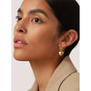 Wholesale Women's Smooth Heart Shaped Earrings In 18K Gold Plated Stainless Steel With Sliding Love Pendant And Electroplating Treatment