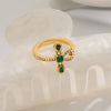Wholesale Women's Snake Cross Geometric Ring Stainless Steel Electroplated Jewelry