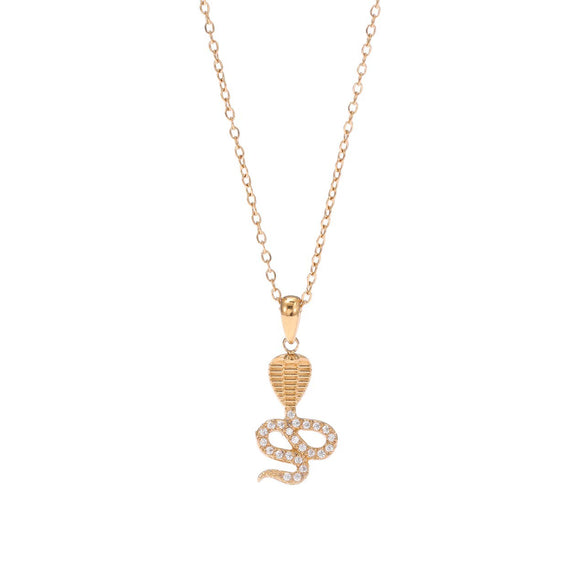 Wholesale Women's Snake Geometric Pendant Necklace Electroplated Titanium Steel Jewelry
