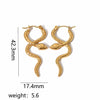 Wholesale Women's Snakeshaped Titanium Steel And Stainless Steel Ear Buckle Earrings With Animal Zodiac Pattern And Electroplating Treatment
