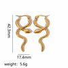Wholesale Women's Snakeshaped Titanium Steel And Stainless Steel Ear Buckle Earrings With Animal Zodiac Pattern And Electroplating Treatment